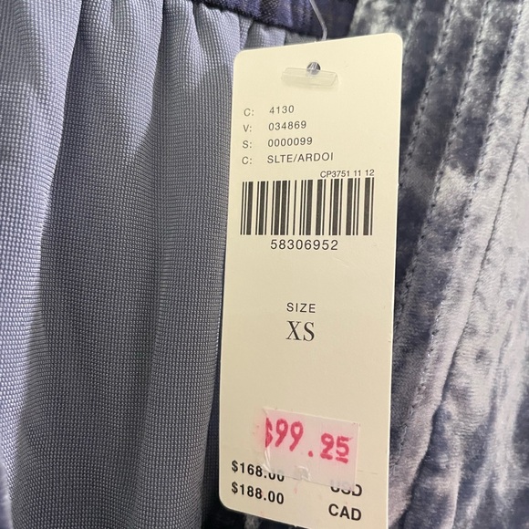 🩶💙 NWT Anthropologie Maeve velvet short mini dress blue gray sz XS - Picture 2 of 5